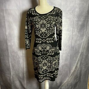Knit Cremieux Long Sleeve Cocktail Dress